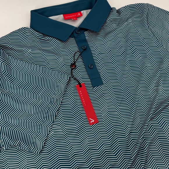 Other - Redvanly Isola Polo Shirt Mens XL Corsair Teal Chevron Zigzag Golf R2383 NEW